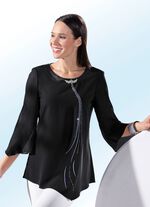 Tunika mit glänzenden Schmucksteinen SCHWARZ