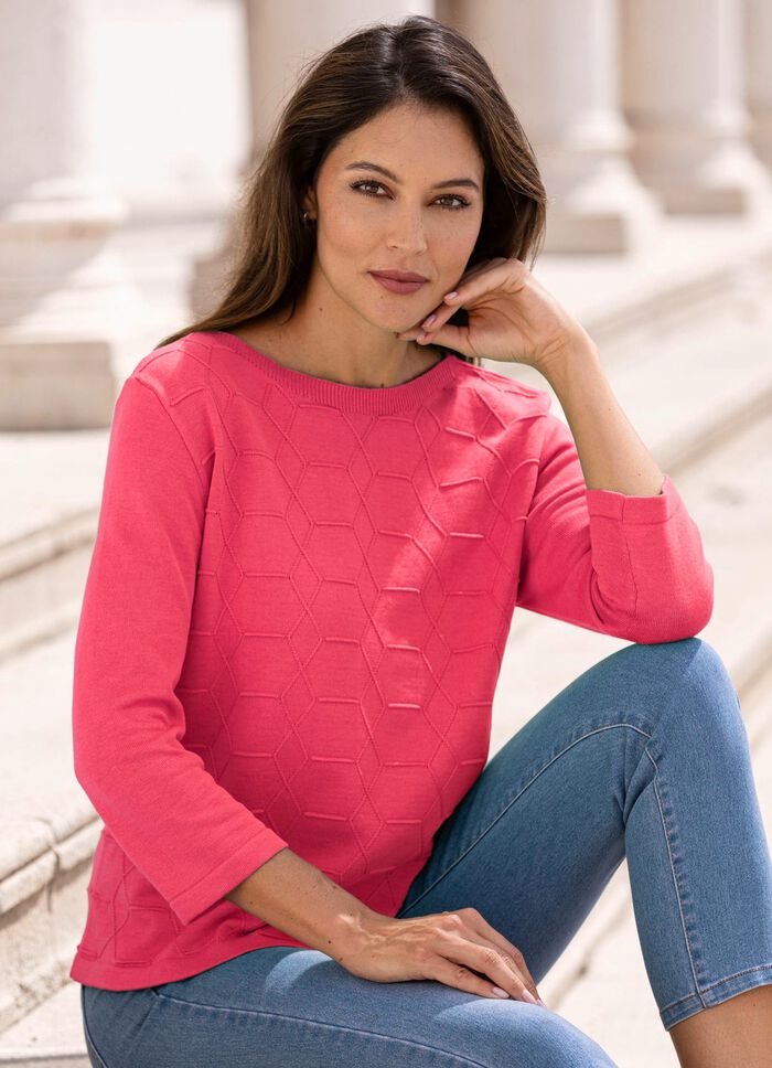 Pullover mit grafischer Struktur KORALLE