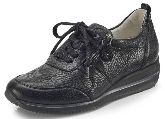 Waldl&auml;ufer, leichte Damen-Sneaker, Weite H, mit herausnehmbarem Fu&szlig;bett SCHWARZ