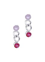 Ohrstecker mit Kristallen in Pink 