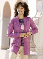 Strickjacke mit zartem Ajourdessin 