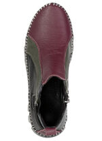 Gemini, trendige Damen-Boots, Weite G, mit herausnehmbarem Fußbett BORDEAUX-SCHWARZ-KHAKI