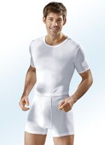 Hermko Dreierpack Unterhosen aus Doppelripp mit Eingriff, wei&szlig; 