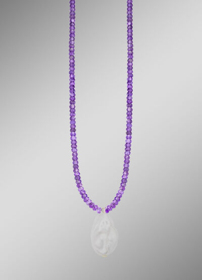 Halskette aus echten Amethyststeinen  