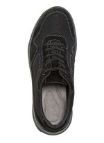 Schnürschuh aus Veloursleder und Textilmaterial SCHWARZ