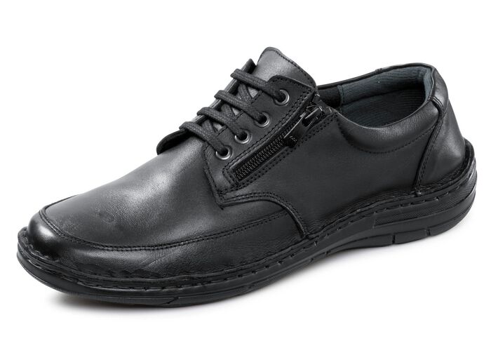 GINO GALANTE, klassische Herren-Schn&uuml;rschuhe, mit herausnehmbarem Fu&szlig;bett SCHWARZ