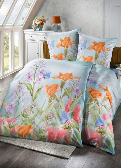 Dormisette Bettwäsche-Garnitur mit floralen Dessin 