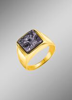 Vergoldeter Herrenring mit Silicium 