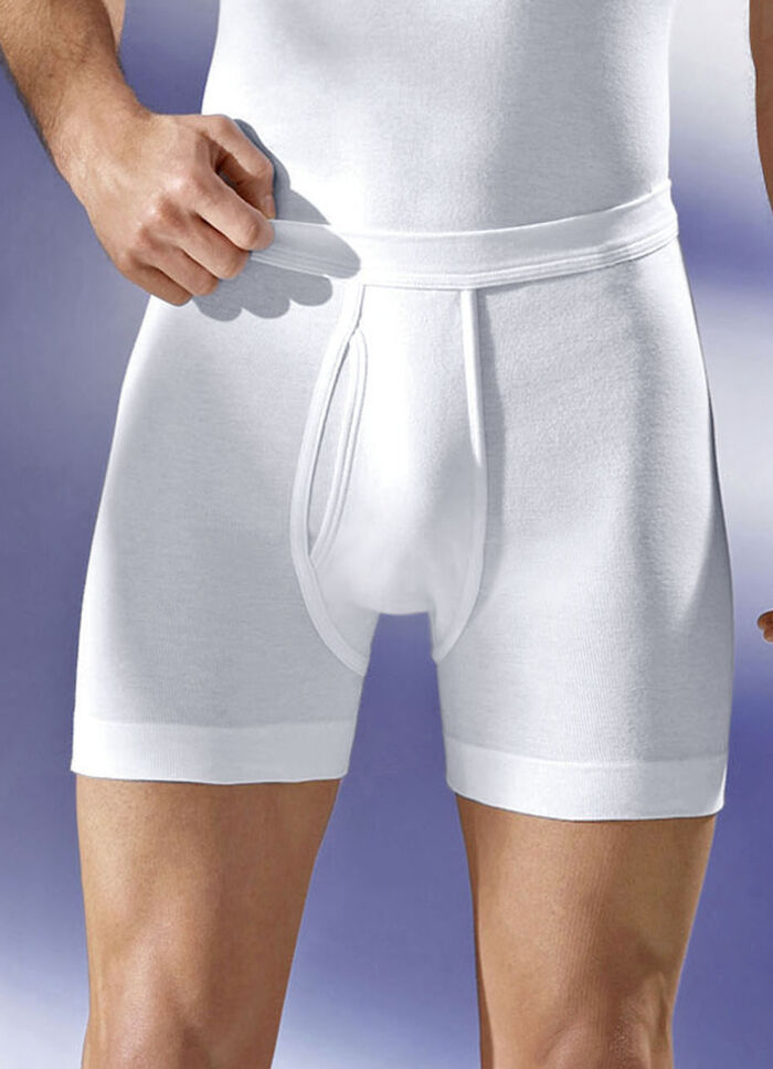 Schiesser Unterhose aus Feinripp mit Eingriff, weiß 
