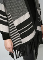 Poncho-Strickjacke in Jacquard-Dessin 