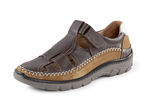 Slipper aus Rind-Nappa- und Veloursleder TABAK-COGNAC