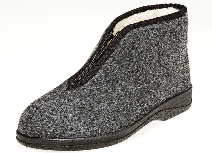 Gefütterte Herren-Stiefeletten, mit Schurwolle ANTHRAZIT