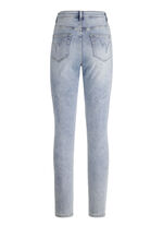 Jeans mit Strasszier und glänzenden Blütenmotiven 