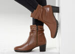 ELENA EDEN, modische Damen-Stiefeletten, Weite G, mit herausnehmbarem Fußbett COGNAC