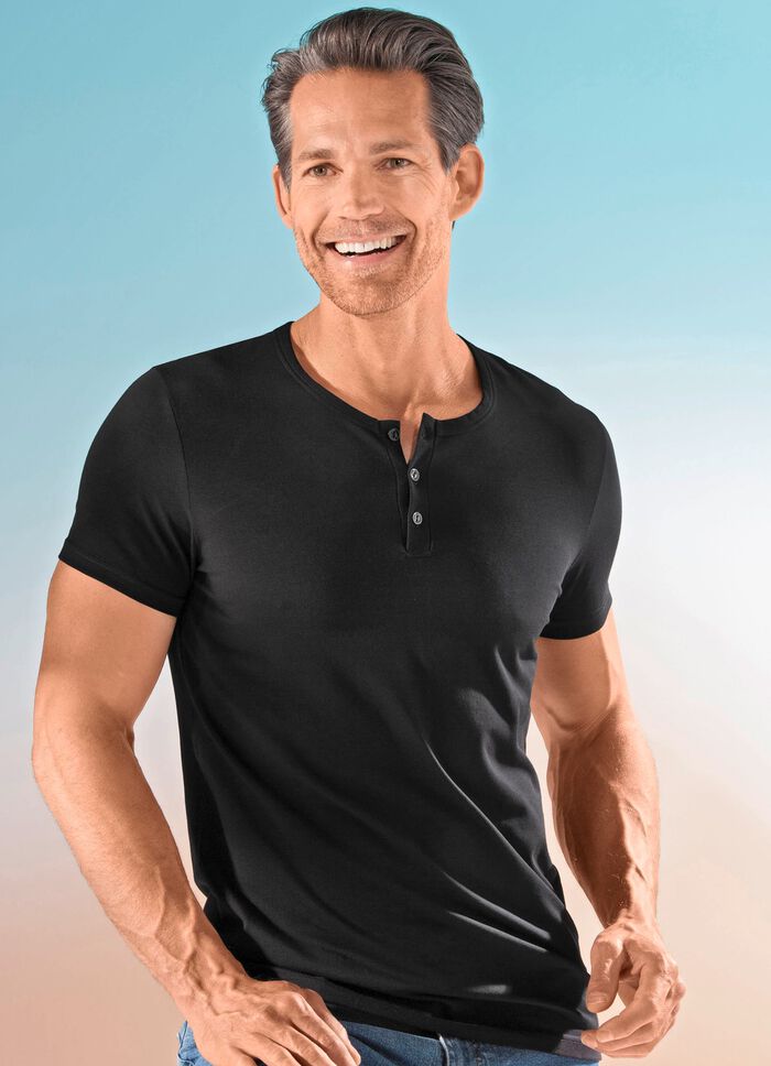 Zweierpack Shirts mit kurzer Knopfleiste 