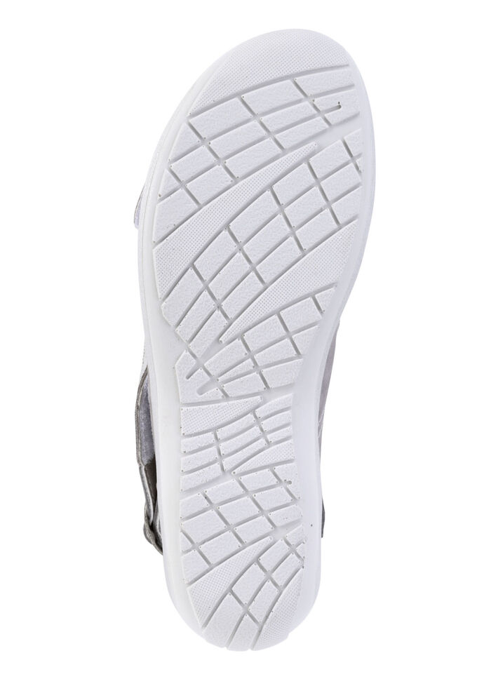 ELENA EDEN, bequeme Damen-Sandalen, Weite G, mit herausnehmbarem Fußbett GRAU