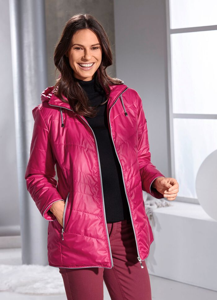 Jacke mit Rei&szlig;verschlusstaschen PINK