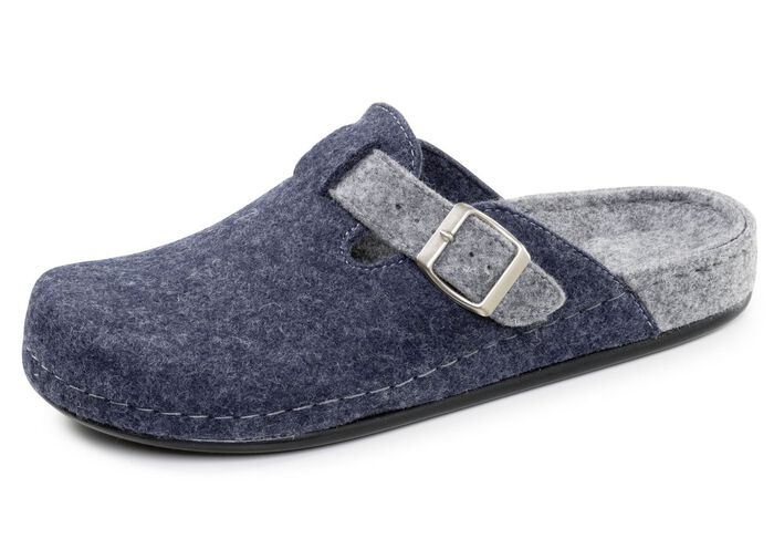 Klassische Herren-Hausschuhe, aus Wollfilz MARINE