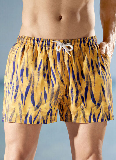 Badeshorts mit buntem Druckdessin, Microfaser 