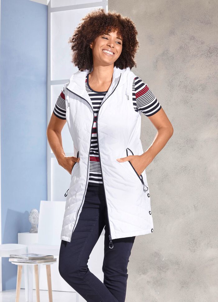 Longweste mit fester Kapuze 