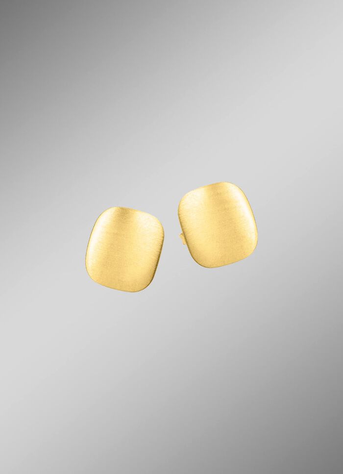 Satinierte Ohrstecker aus Gold 