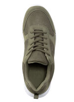 Schnür-Sneaker aus Synthetik und weichem Textilmaterial OLIV