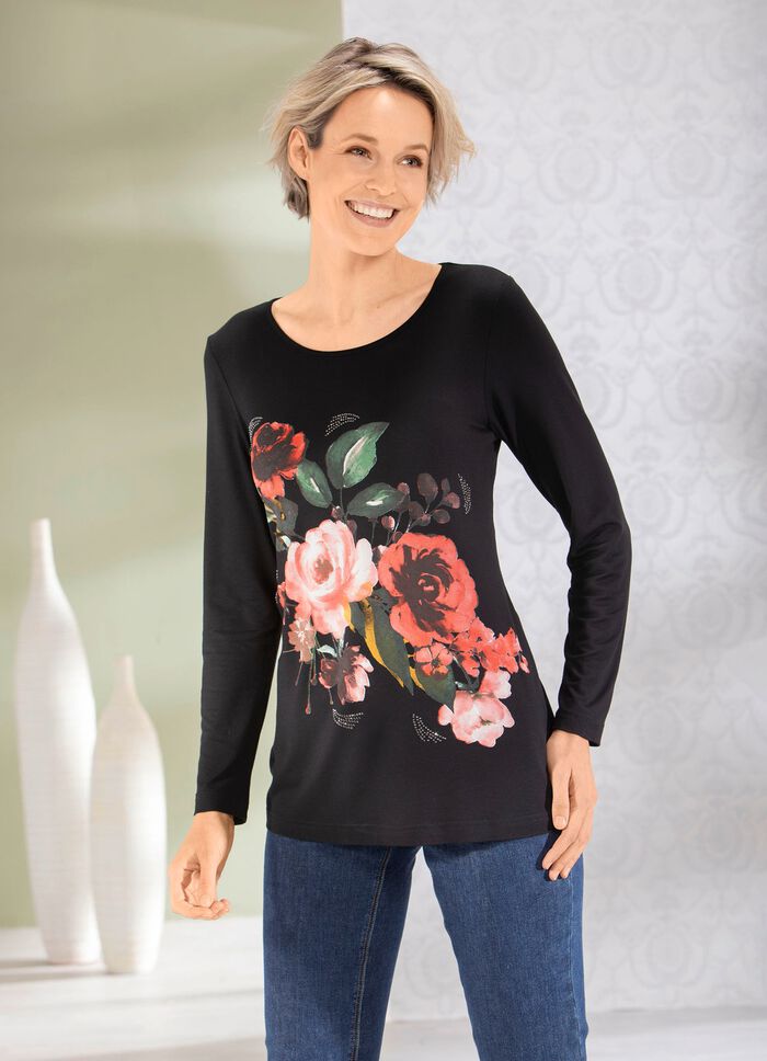 Shirt mit floralem Druckmotiv 