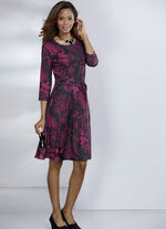 Kleid mit Bindegürtel in Schlupfform NACHTBLAU-CHIANTI