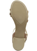 Caprice Sandalette aus teilweise metallisiertem Nappaleder COGNAC-GOLD