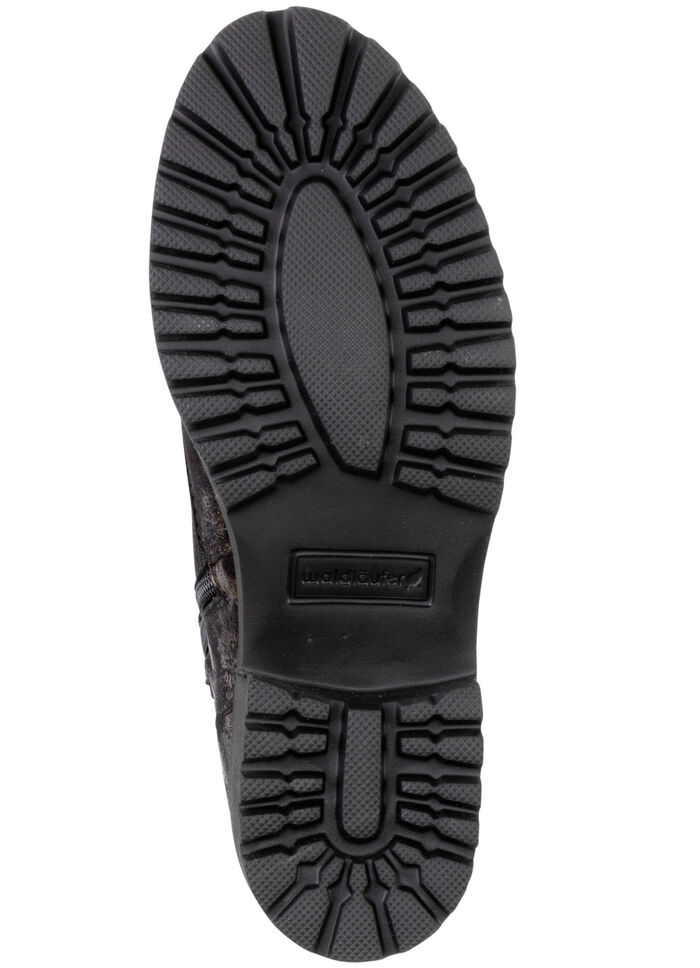 Waldläufer Schnür-Stiefelette mit Leo-Print SCHWARZ-BRONZE