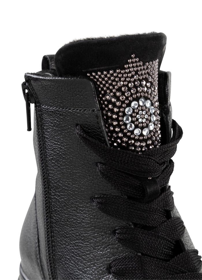 Waldl&auml;ufer Schn&uuml;r-Bootie mit effektvollen Glitzer-Steinchen 