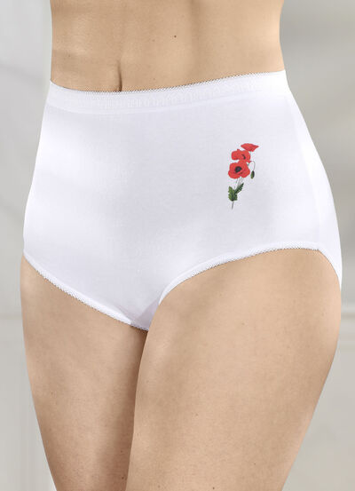 Fünferpack Slips mit Blumenmotiv 