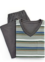 Schlafanzug mit V-Ausschnitt und offenen Abschlüssen 