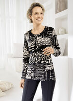 Shirt mit strassverzierten Blenden 