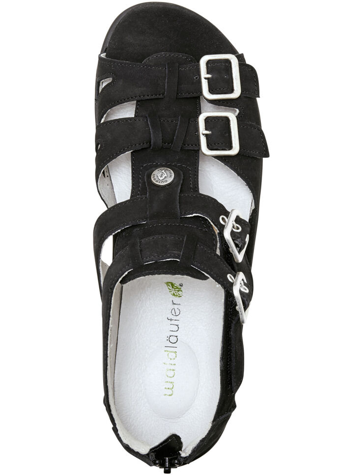 Waldläufer Sandale mit verstellbaren Riemchen SCHWARZ
