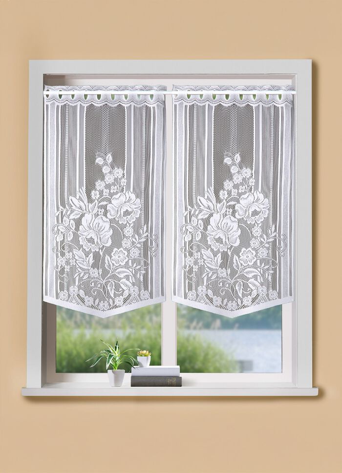 Fenster- und Türbehang mit Stangendurchzug WEISS