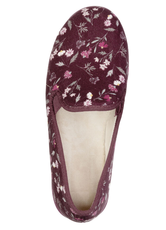 Klassische Damen-Hausschuhe, mit Gummizug BORDEAUX