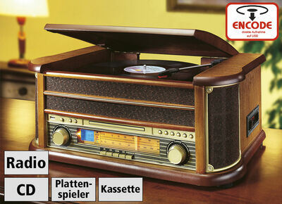 Nostalgie-Stereoanlage mit MP3-Direktaufnahmefunktion 