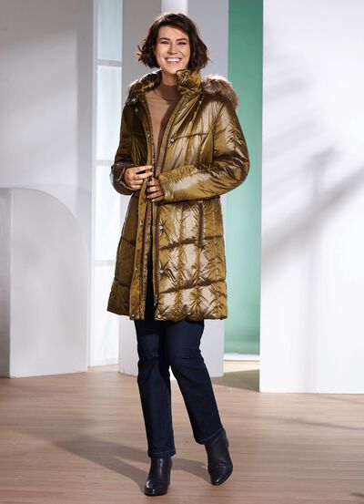 Kurzmantel mit elastischen Windfangärmeln 