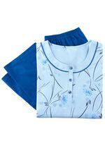 Schlafanzug, Langarm mit Knopfleiste 