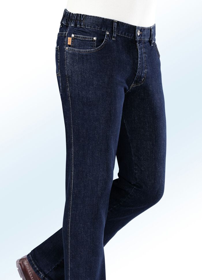 "Francesco Botti"-Jeans mit Dehnbundeinsätzen in 3 Farben DUNKELJEANS