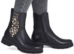 Remonte, modische Damen-Stiefeletten, Winterschuhe, Weite G, mit Reißverschluss SCHWARZ-BRAUN
