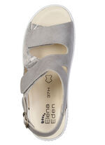 ELENA EDEN, bequeme Damen-Sandalen, Weite H, mit herausnehmbarem Fußbett GRAU-BEIGE