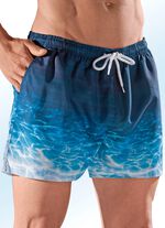 Badeshorts, Ges&auml;&szlig;tasche mit Klettverschluss, Microfaser 