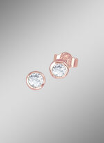 Hochglänzende Ohrstecker in Roségold mit Brillanten 