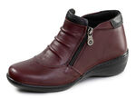 ELENA EDEN, bequeme Damen-Boots, Weite H, mit herausnehmbarem Fußbett BURGUND-SCHWARZ