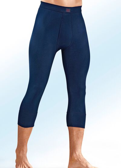 Zweierpack Unterhosen, 3/4-lang, aus Feinripp mit Eingriff, bunt 