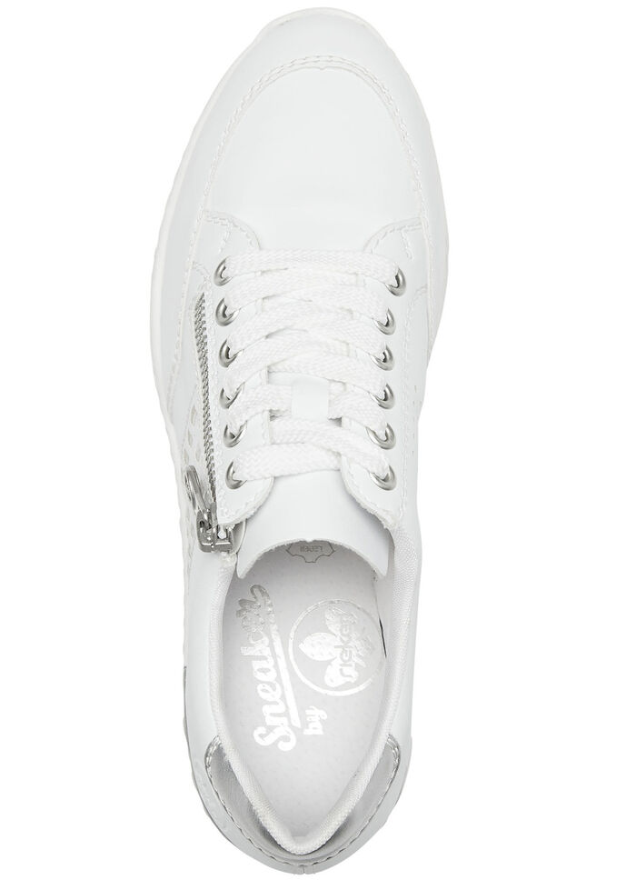 Rieker, bequeme Damen-Sneaker, Weite G, mit Reißverschluss WEISS
