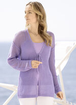 Strickjacke in Netzdessin FLIEDER