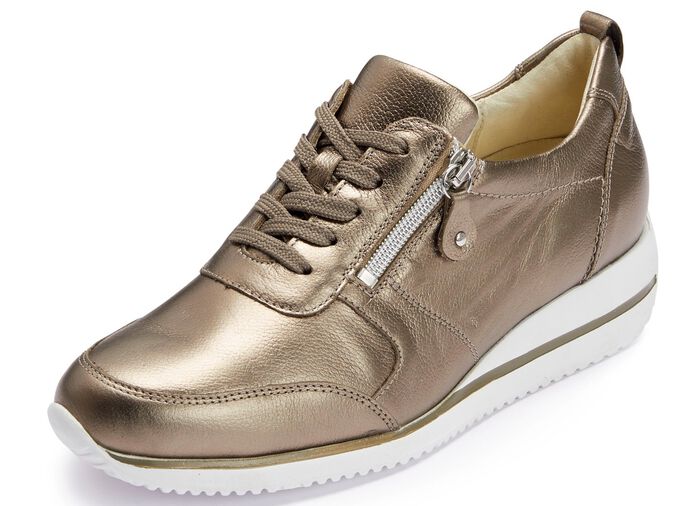 Waldl&auml;ufer, bequeme Damen-Sneaker, Weite H, mit herausnehmbarem Fu&szlig;bett BRONZE